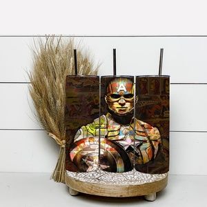 Captain of America 20 Oz Skinny Sublimated Tumbler